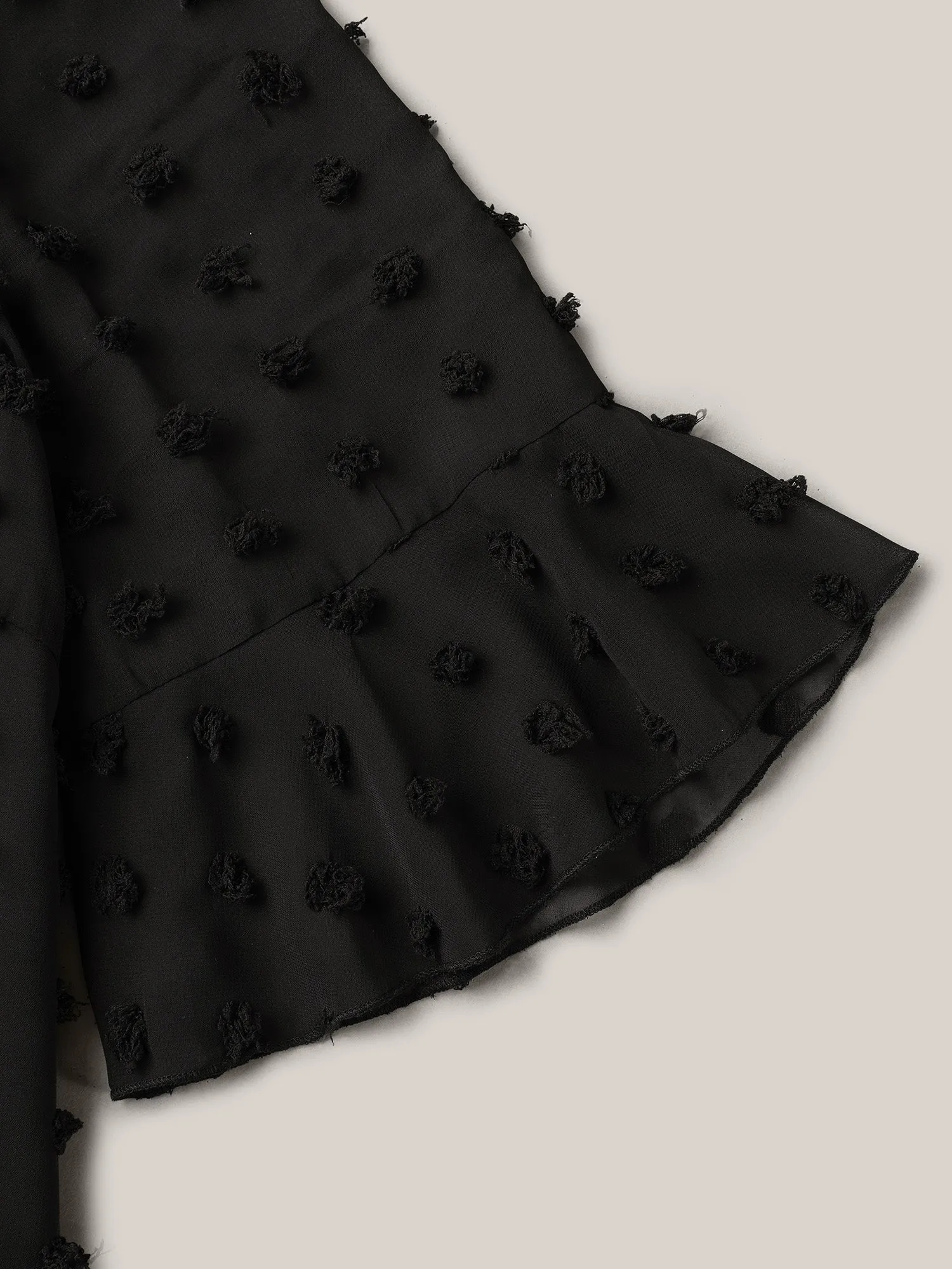 Chiffon Polka Dot Round Neck Shirt sold by Bloomchic product image thumbnail 5