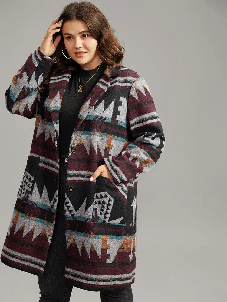 Geometric Button Up Lapel Collar Coat sold by Bloomchic product image thumbnail 2