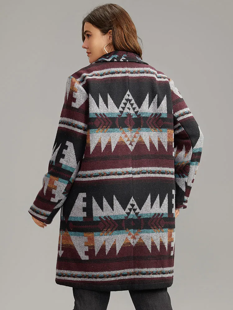 Geometric Button Up Lapel Collar Coat sold by Bloomchic product image thumbnail 5