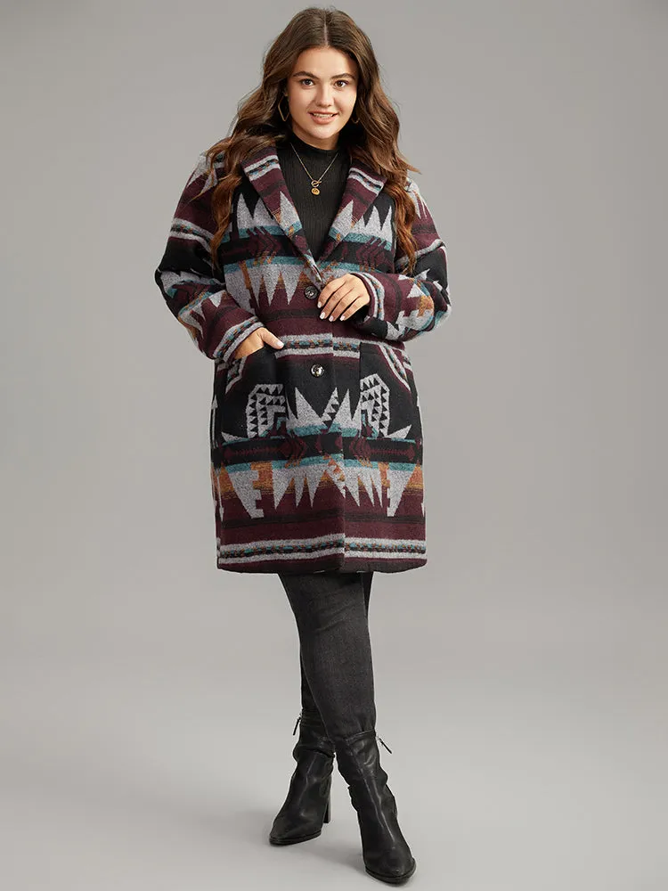 Geometric Button Up Lapel Collar Coat sold by Bloomchic product image thumbnail 4