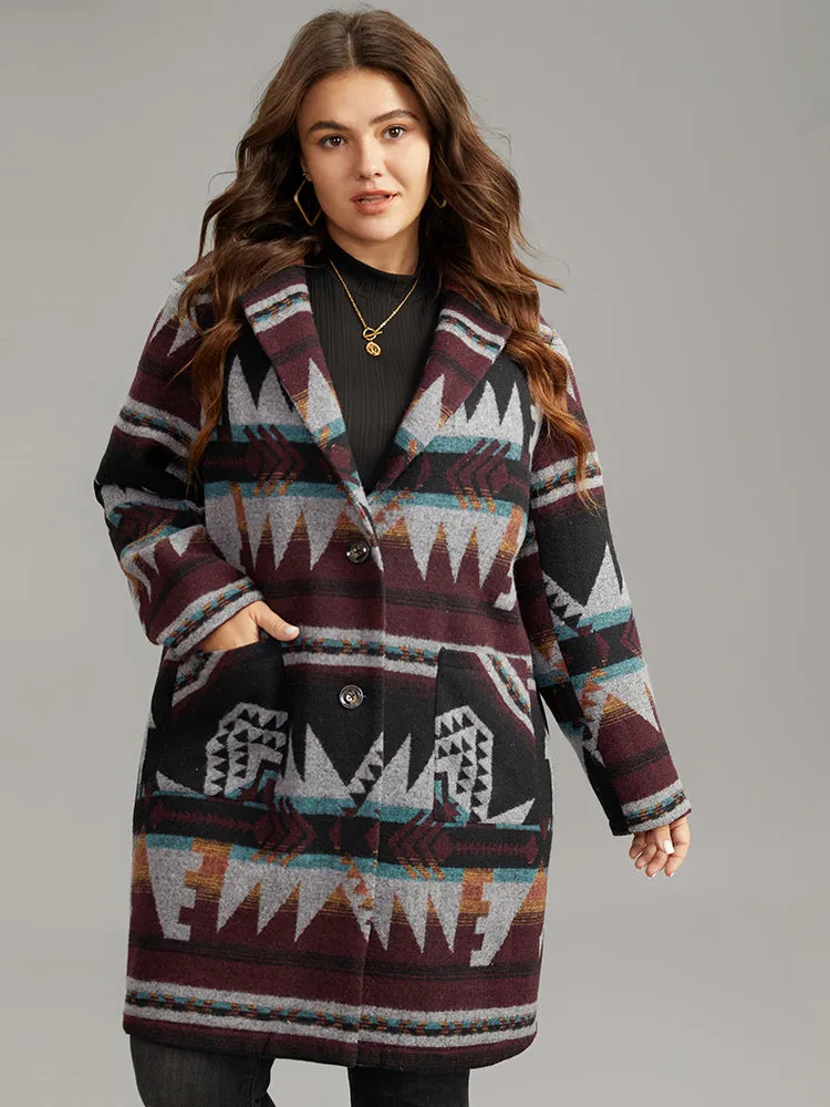 Geometric Button Up Lapel Collar Coat sold by Bloomchic product image thumbnail 3