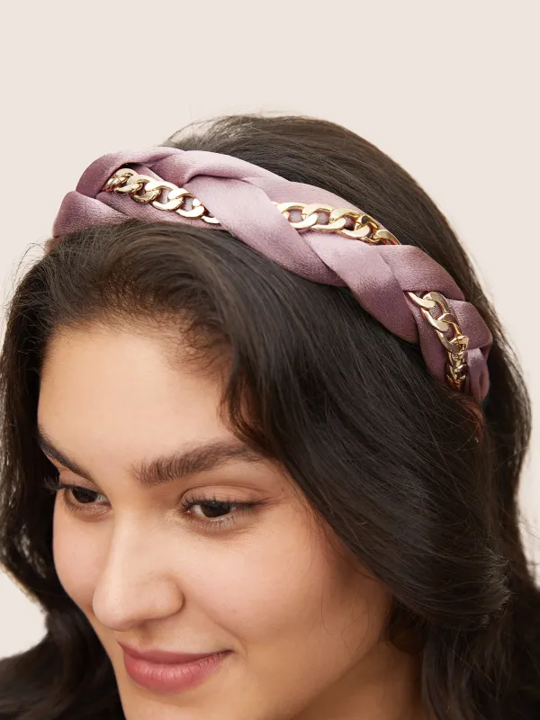 Metal Chain Detail Twist Headband sold by Bloomchic