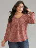 Ditsy Floral Ties V Neck Pleated Blouse sold by Bloomchic