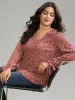 Ditsy Floral Ties V Neck Pleated Blouse sold by Bloomchic