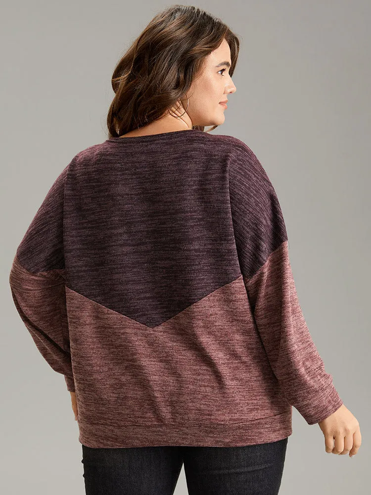 Two Tone Patchwork Drop Shoulder Sweatshirt sold by Bloomchic product image thumbnail 2
