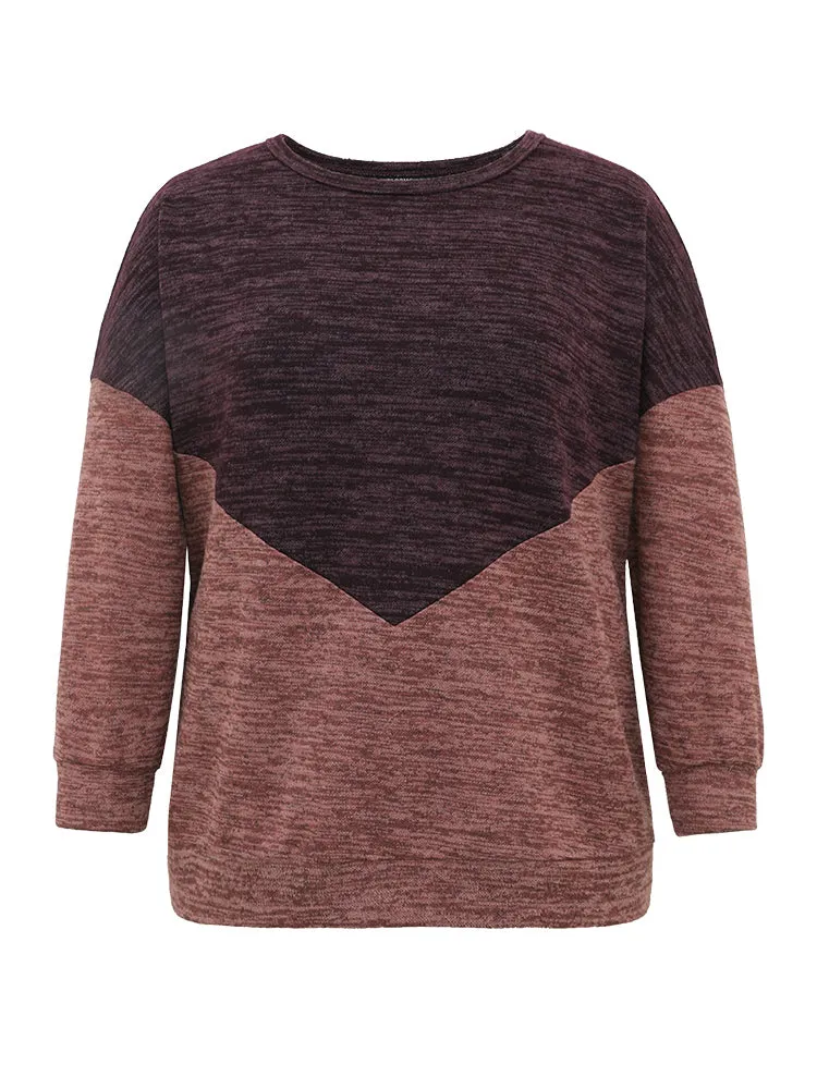 Two Tone Patchwork Drop Shoulder Sweatshirt sold by Bloomchic product image thumbnail 5