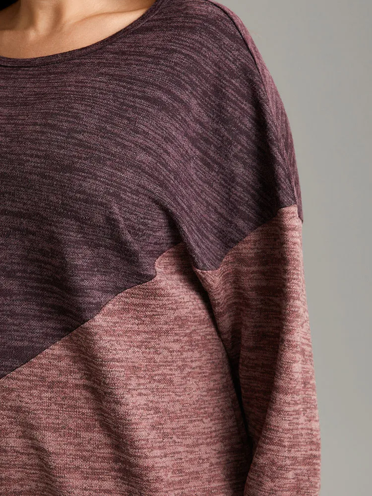 Two Tone Patchwork Drop Shoulder Sweatshirt sold by Bloomchic product image thumbnail 4