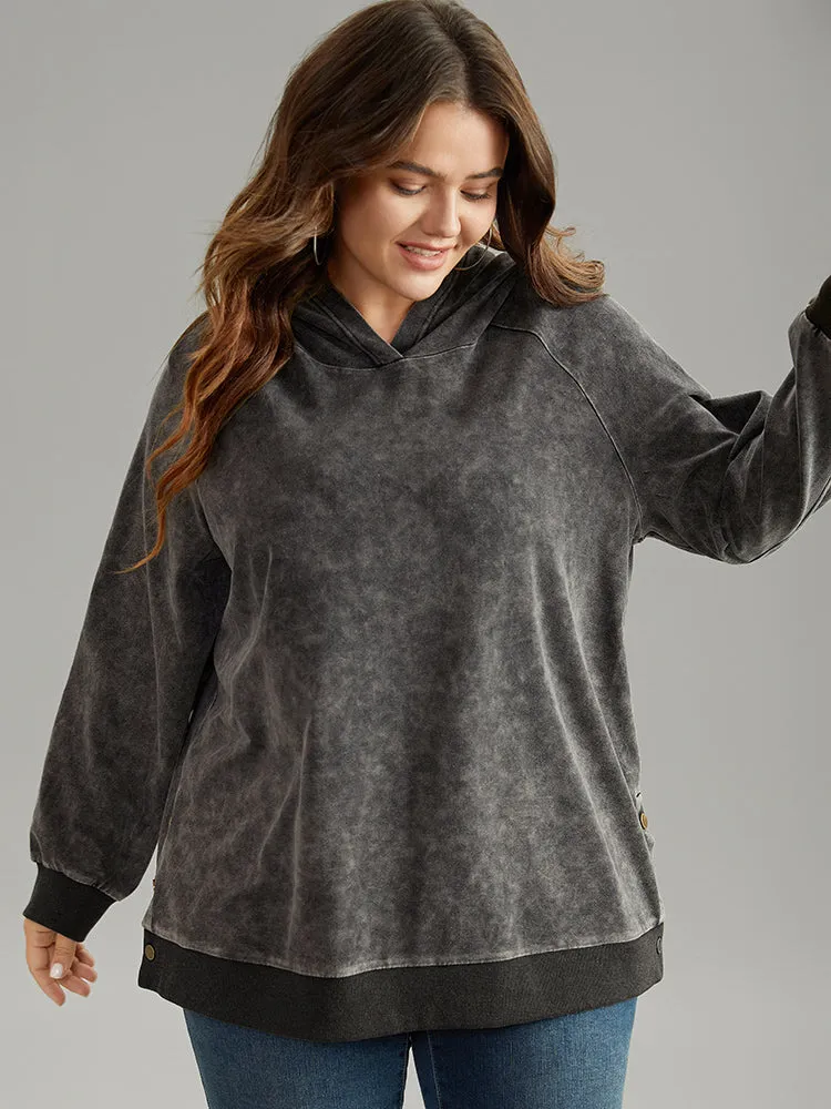 Contrast Patchwork Hooded Raglan Sleeve Sweatshirt sold by Bloomchic product image thumbnail 5