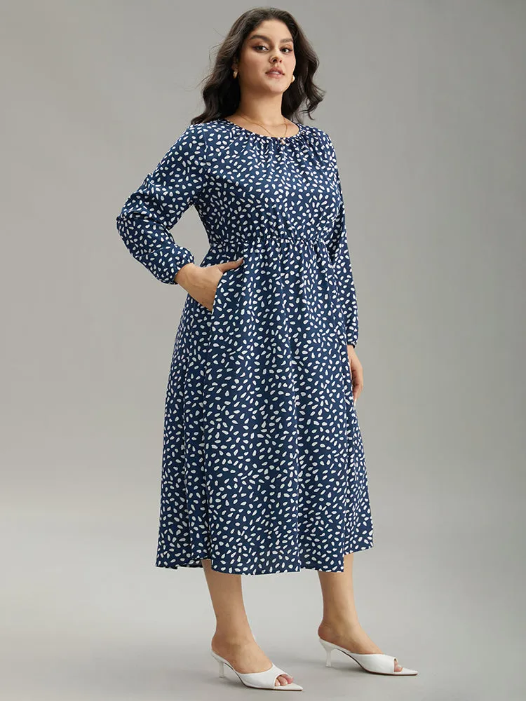 Geometric Print Plicated Detail Pocket Dress sold by Bloomchic product image thumbnail 4