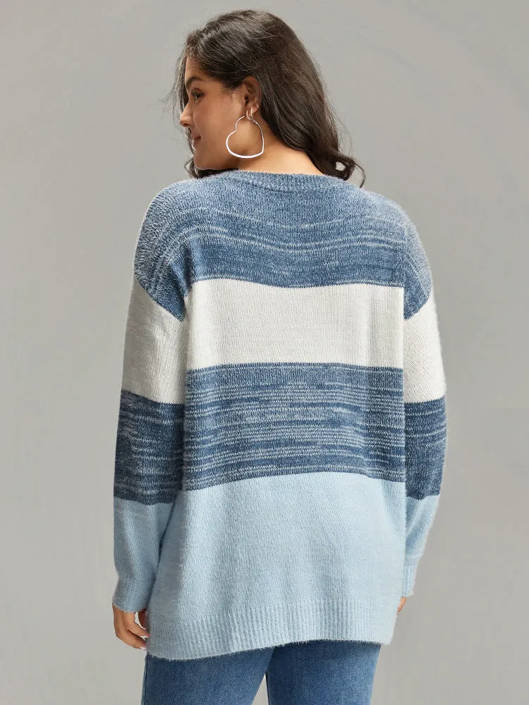 Colorblock Contrast V Neck Pullover sold by Bloomchic product image thumbnail 2