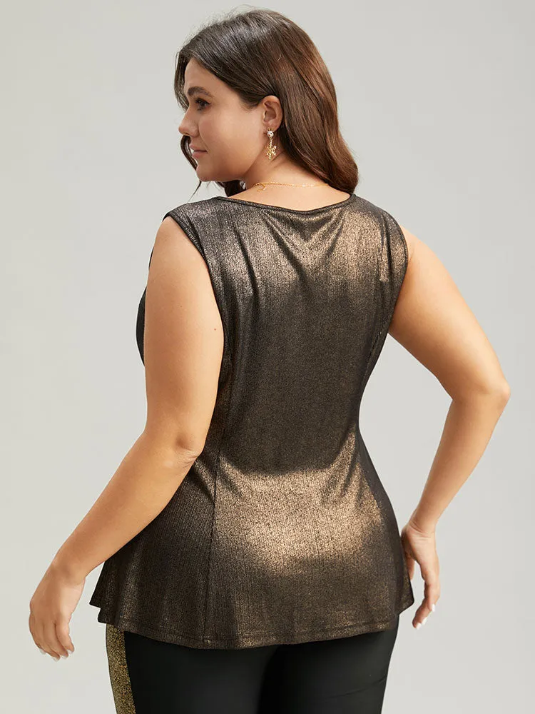 Luxe V Neck Glitter Tank Top sold by Bloomchic product image thumbnail 2