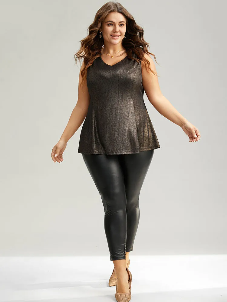 Luxe V Neck Glitter Tank Top sold by Bloomchic product image thumbnail 5