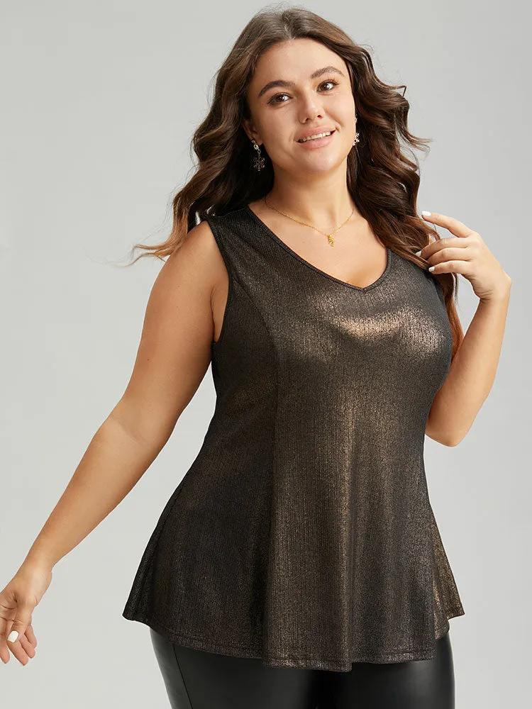 Luxe V Neck Glitter Tank Top sold by Bloomchic product image thumbnail 4