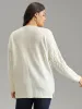 Plain V Neck Cable Knit Split Side Pullover sold by Bloomchic