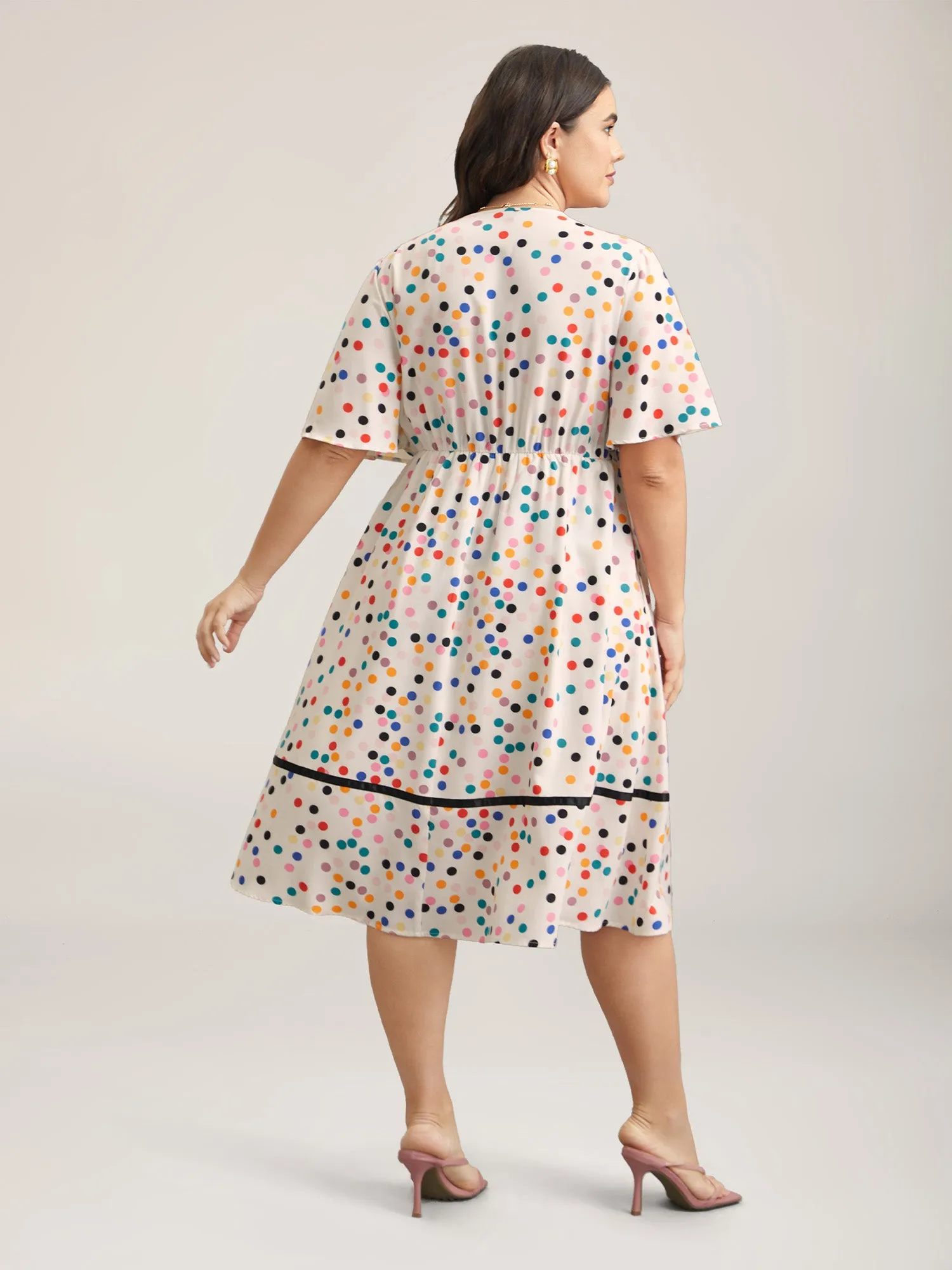 Multi-Color Polka Dots Lined Tiered Midi Dress sold by Bloomchic product image thumbnail 3
