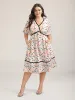 Multi-Color Polka Dots Lined Tiered Midi Dress sold by Bloomchic