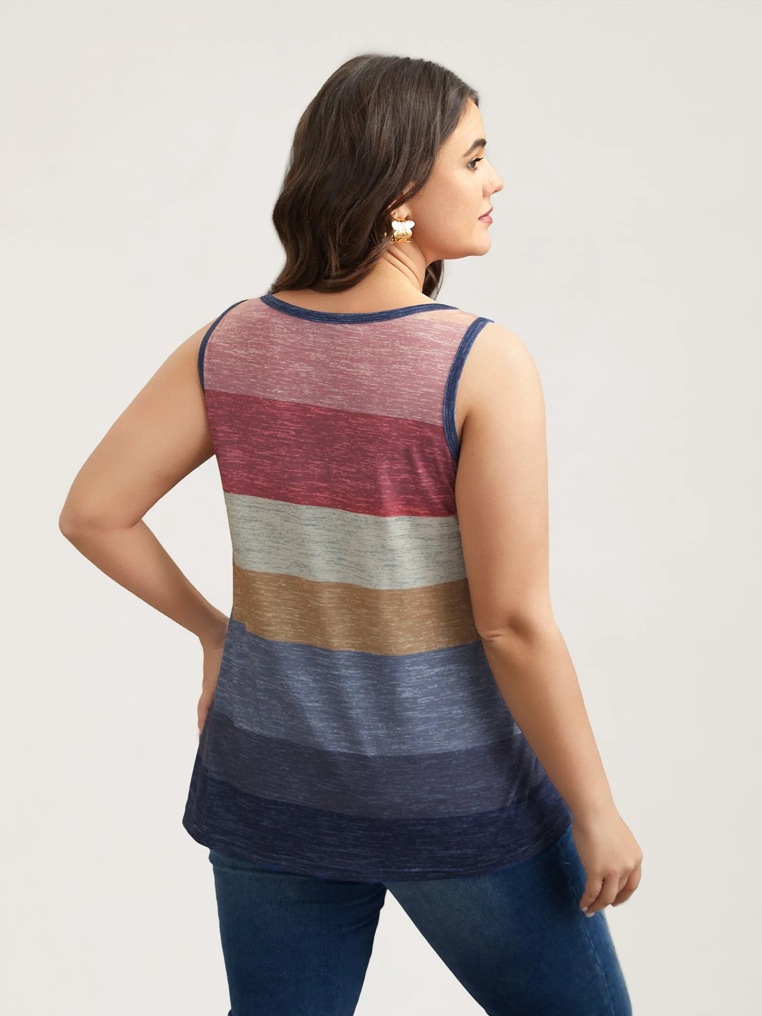 Multi-Color Stripes Off-Sleeves Vest sold by Bloomchic product image thumbnail 5