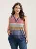 Multi-Color Stripes Off-Sleeves Vest sold by Bloomchic