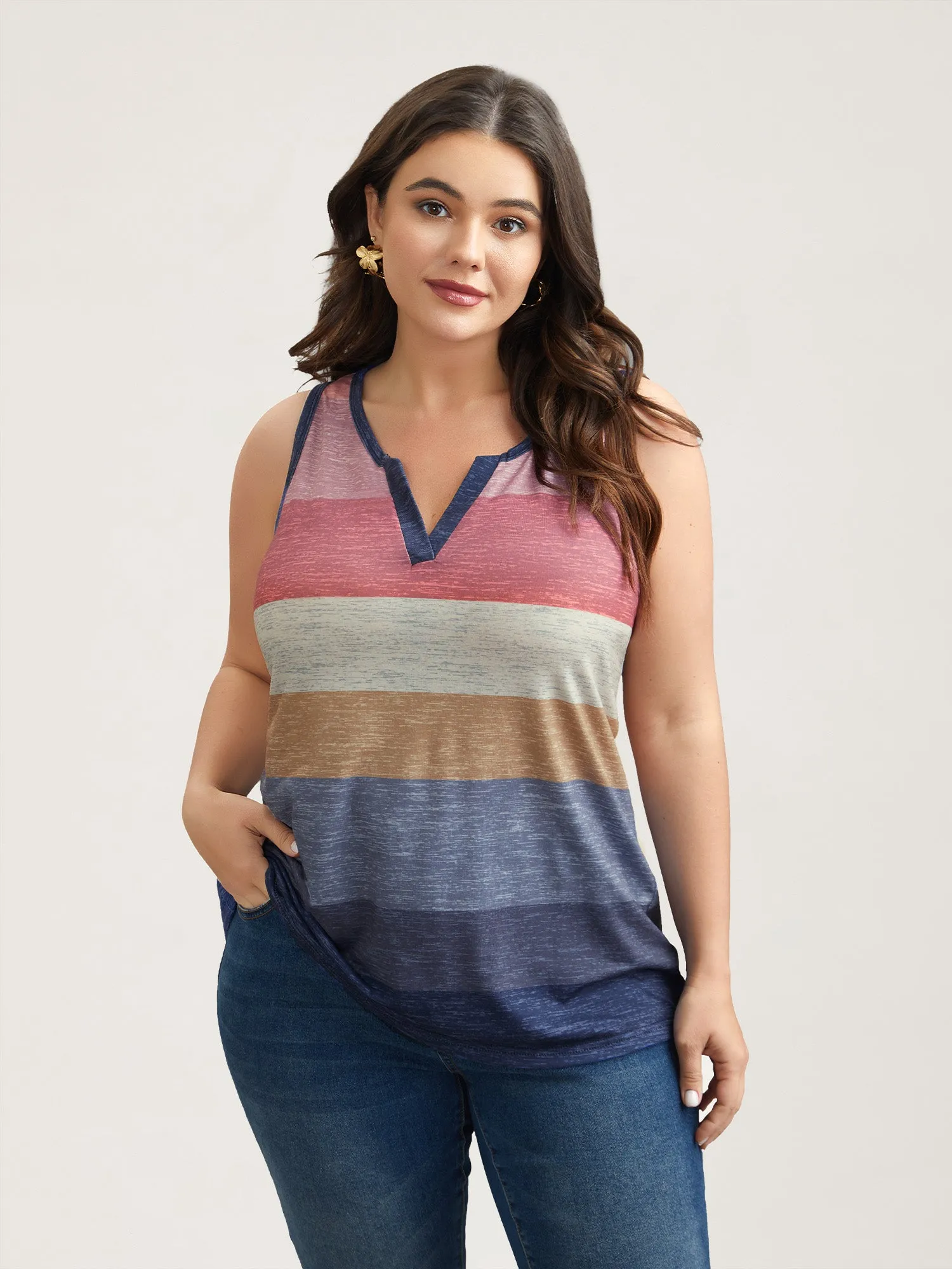 Multi-Color Stripes Off-Sleeves Vest sold by Bloomchic product image thumbnail 4