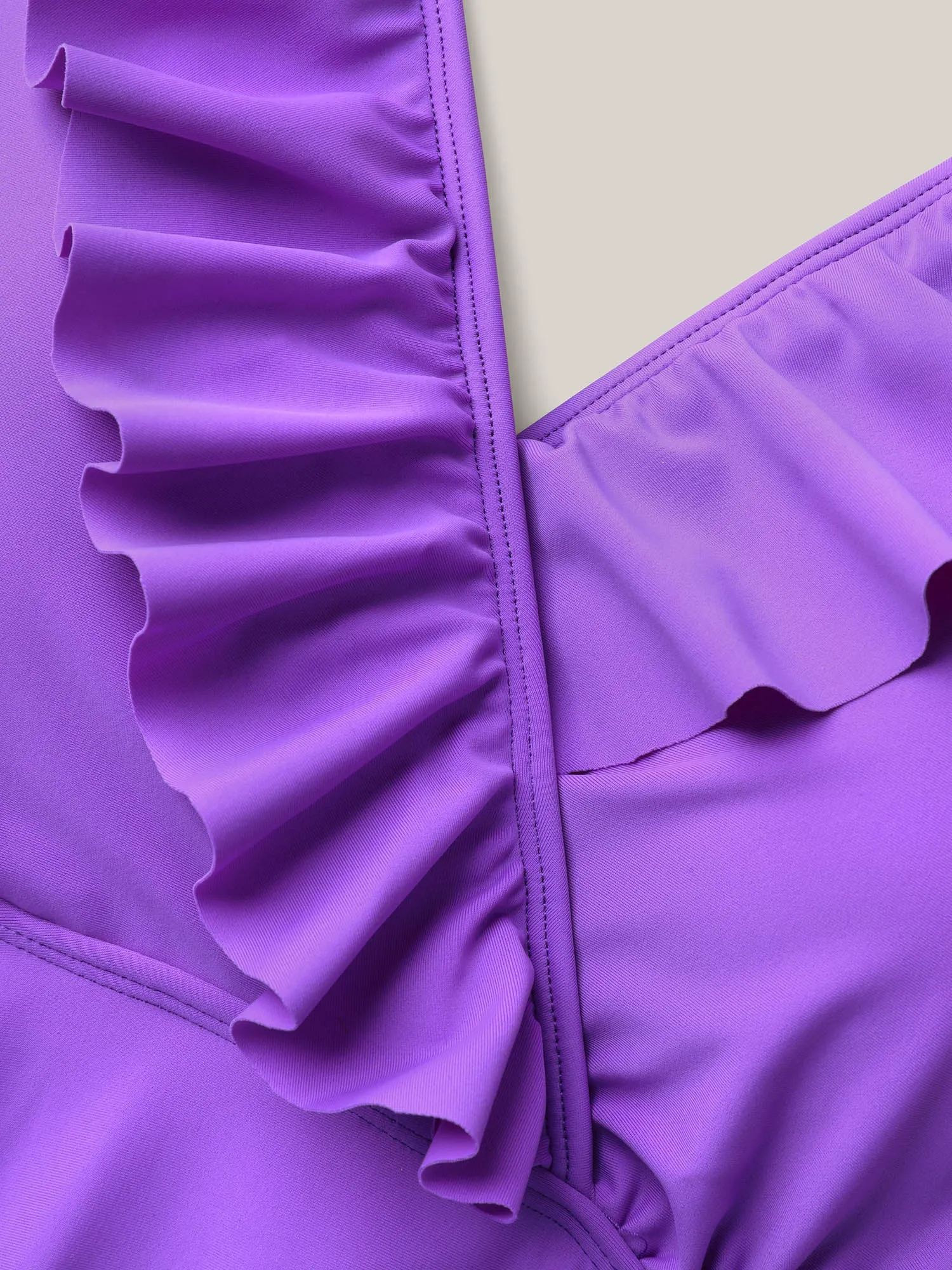 Ruffled Edge Waist-Tie Flared Swim Dress sold by Bloomchic product image thumbnail 5