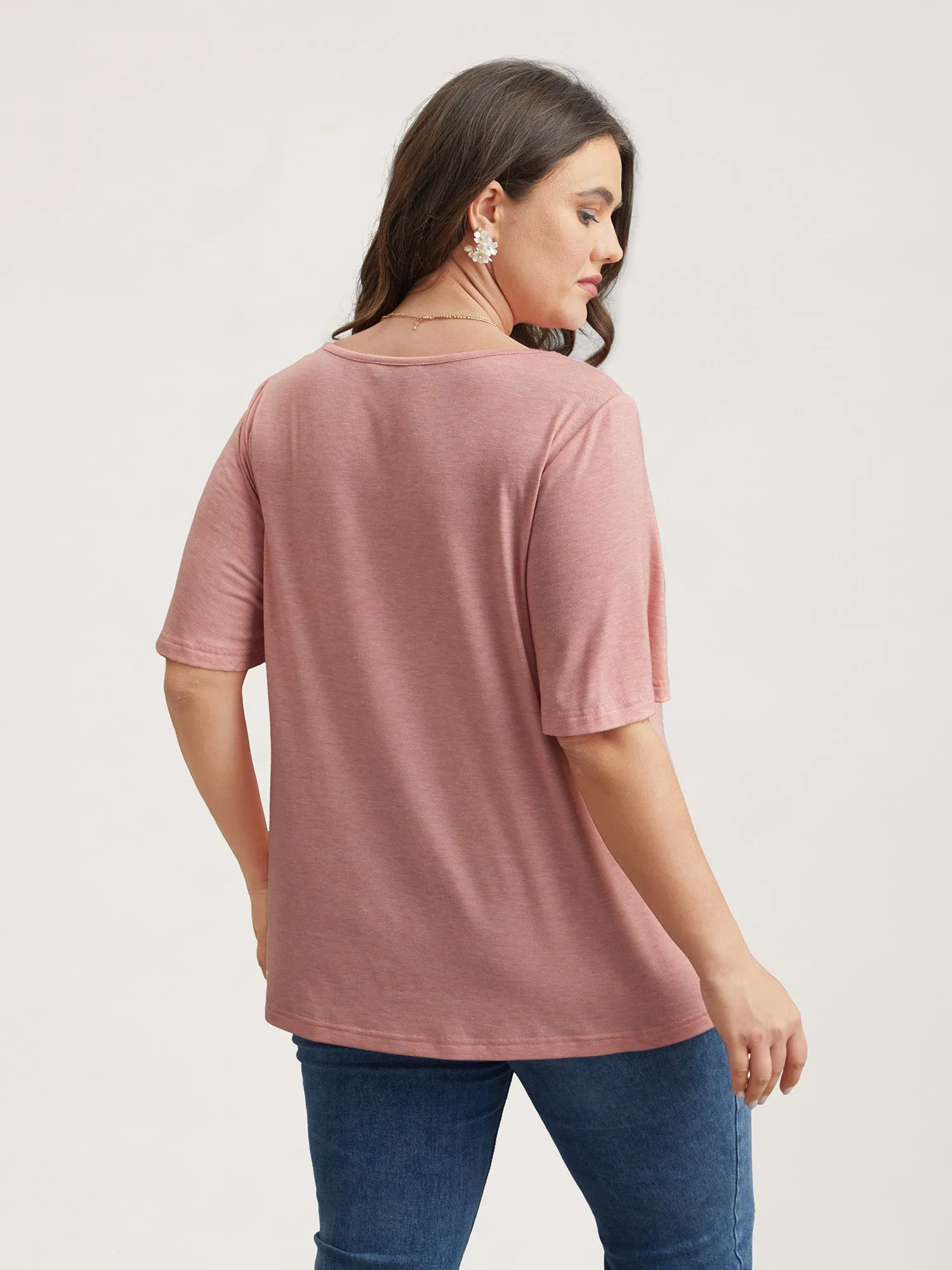 Stretchy Cross-Straps Lotus Leaf Sleeve Top sold by Bloomchic product image thumbnail 4