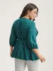 Polka Dots Ruffled Edged Stretchy-Waist Shirt sold by Bloomchic