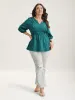 Polka Dots Ruffled Edged Stretchy-Waist Shirt sold by Bloomchic