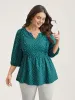 Polka Dots Ruffled Edged Stretchy-Waist Shirt sold by Bloomchic