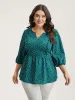 Polka Dots Ruffled Edged Stretchy-Waist Shirt sold by Bloomchic