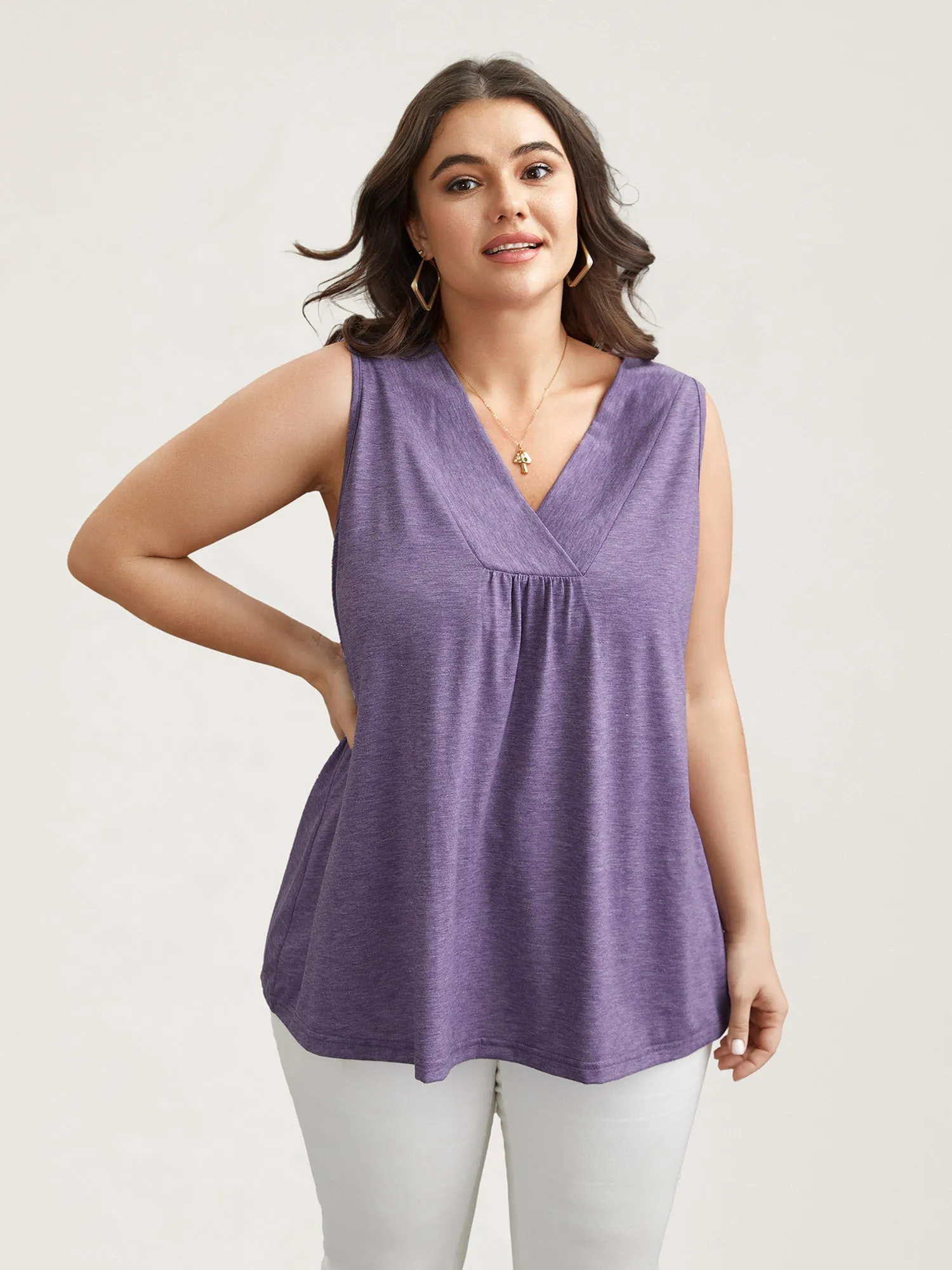 Solid Pleat Front V-Neck Vest sold by Bloomchic product image thumbnail 2