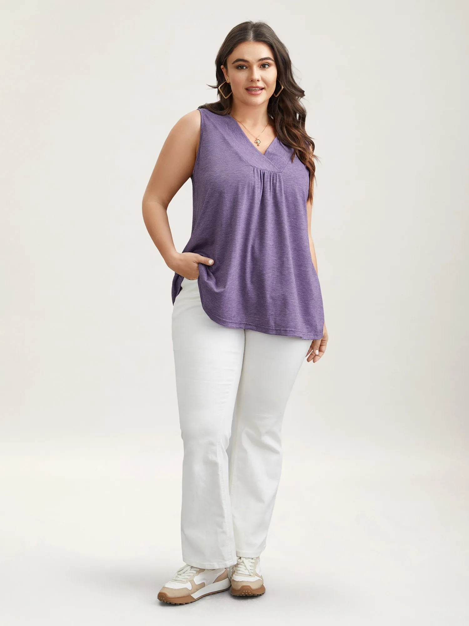 Solid Pleat Front V-Neck Vest sold by Bloomchic product image thumbnail 4