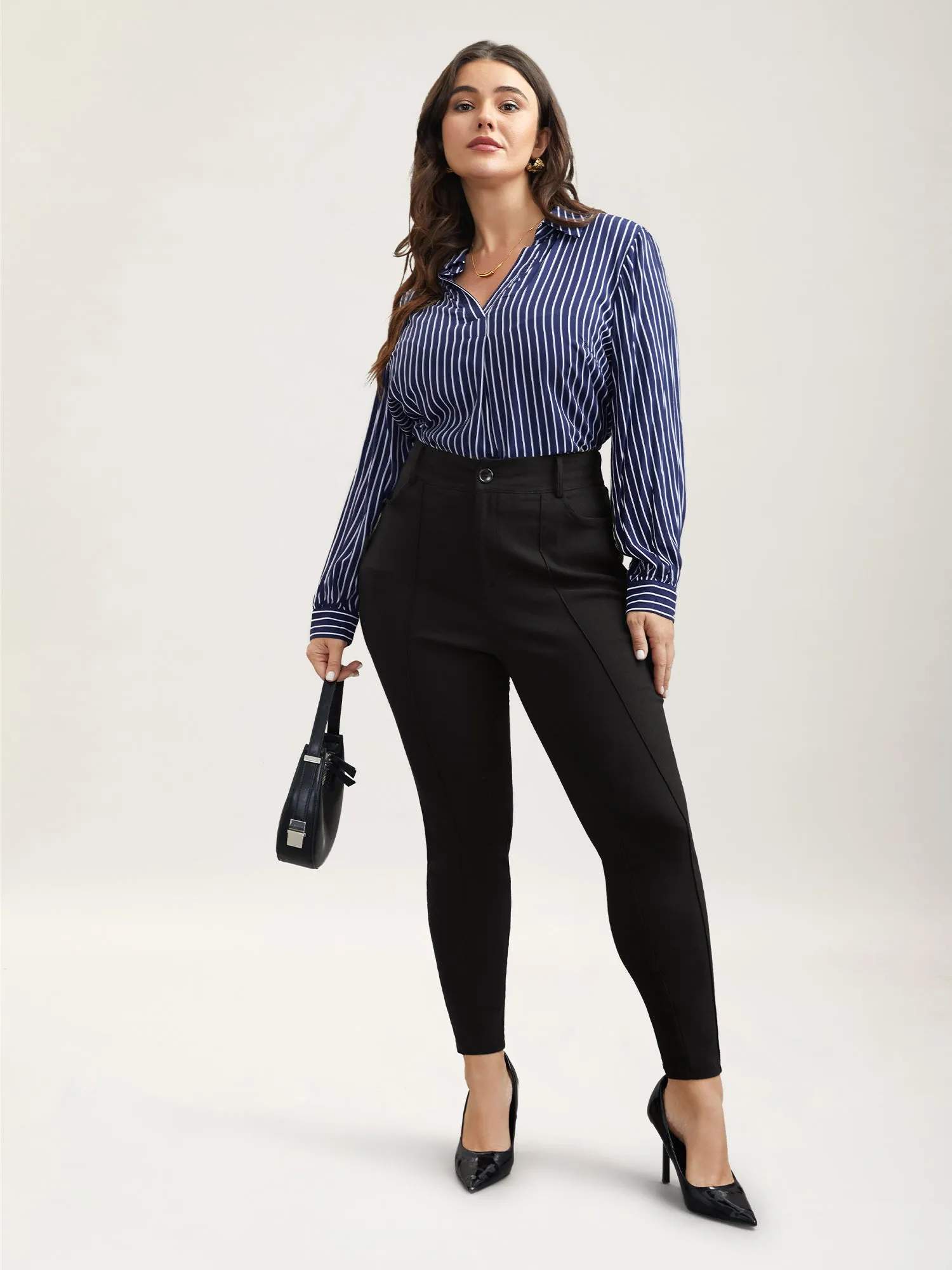 Stretchy Fabric Seamed Skinny-Fit Pants sold by Bloomchic product image thumbnail 2