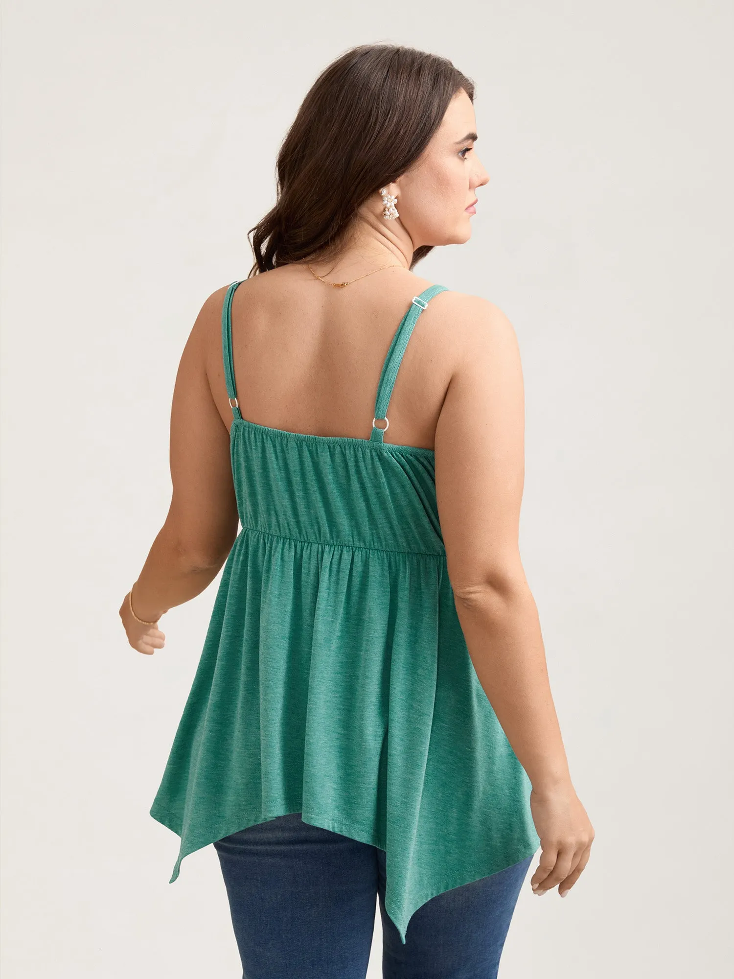 Lace Cami Hi-Low Hem Peplum Top sold by Bloomchic product image thumbnail 4