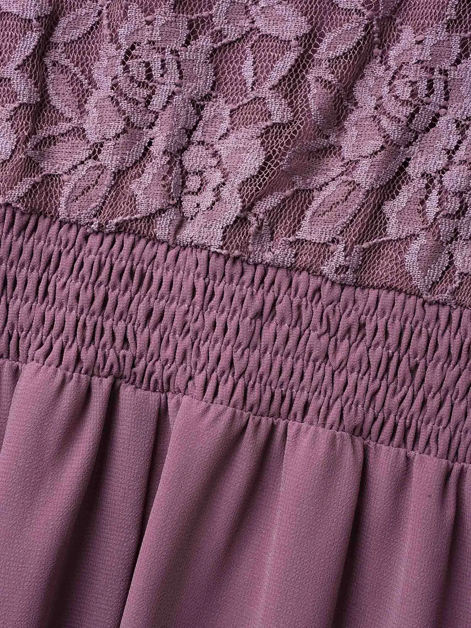 Chiffon Lace Waist-Defining Midi Dress sold by Bloomchic product image thumbnail 5