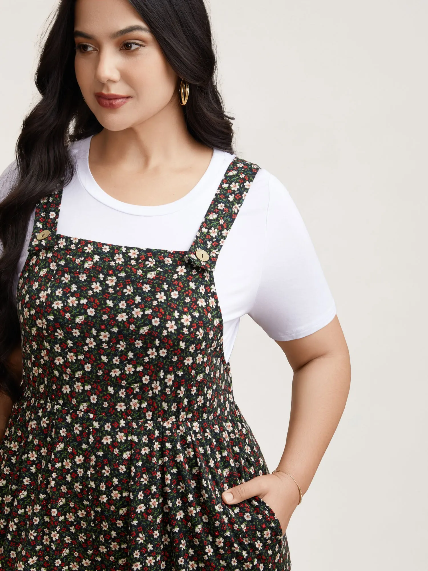 Ditsy Floral Print Cami Straight-Leg Jumpsuit sold by Bloomchic product image thumbnail 3