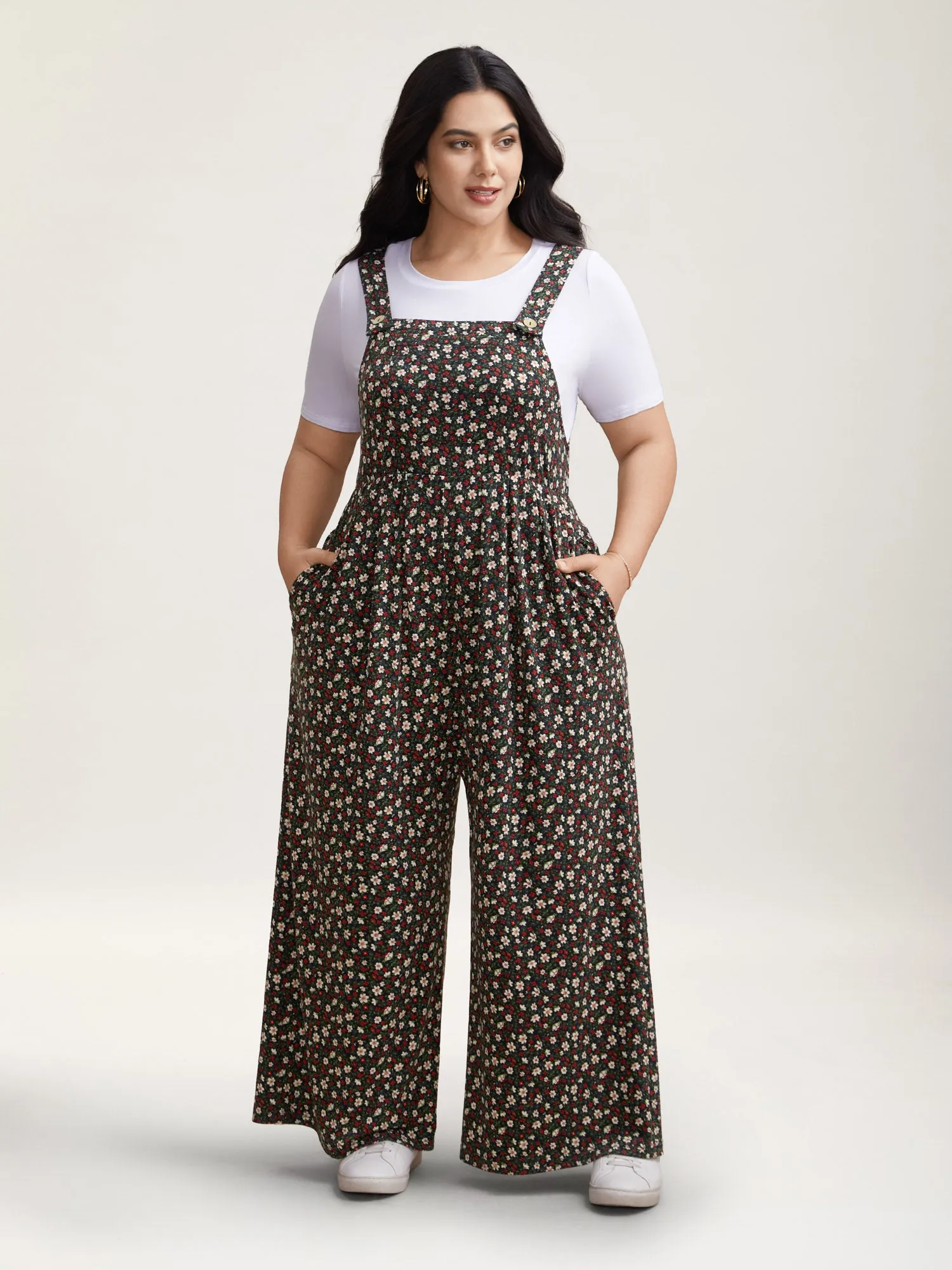 Ditsy Floral Print Cami Straight-Leg Jumpsuit sold by Bloomchic product image thumbnail 2