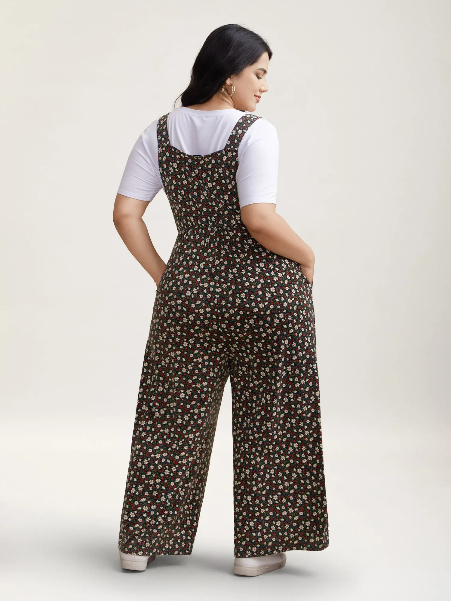 Ditsy Floral Print Cami Straight-Leg Jumpsuit sold by Bloomchic product image thumbnail 4
