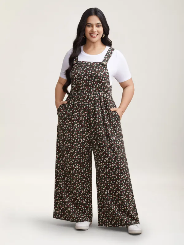 Ditsy Floral Print Cami Straight-Leg Jumpsuit sold by Bloomchic