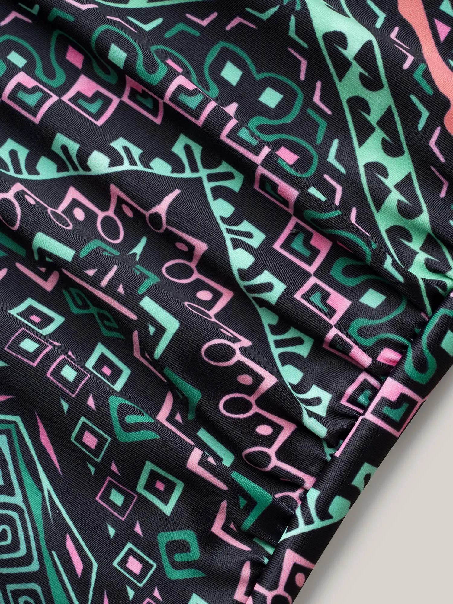 Boho Print Webbed Ruched One-Piece Swimsuit sold by Bloomchic product image thumbnail 5