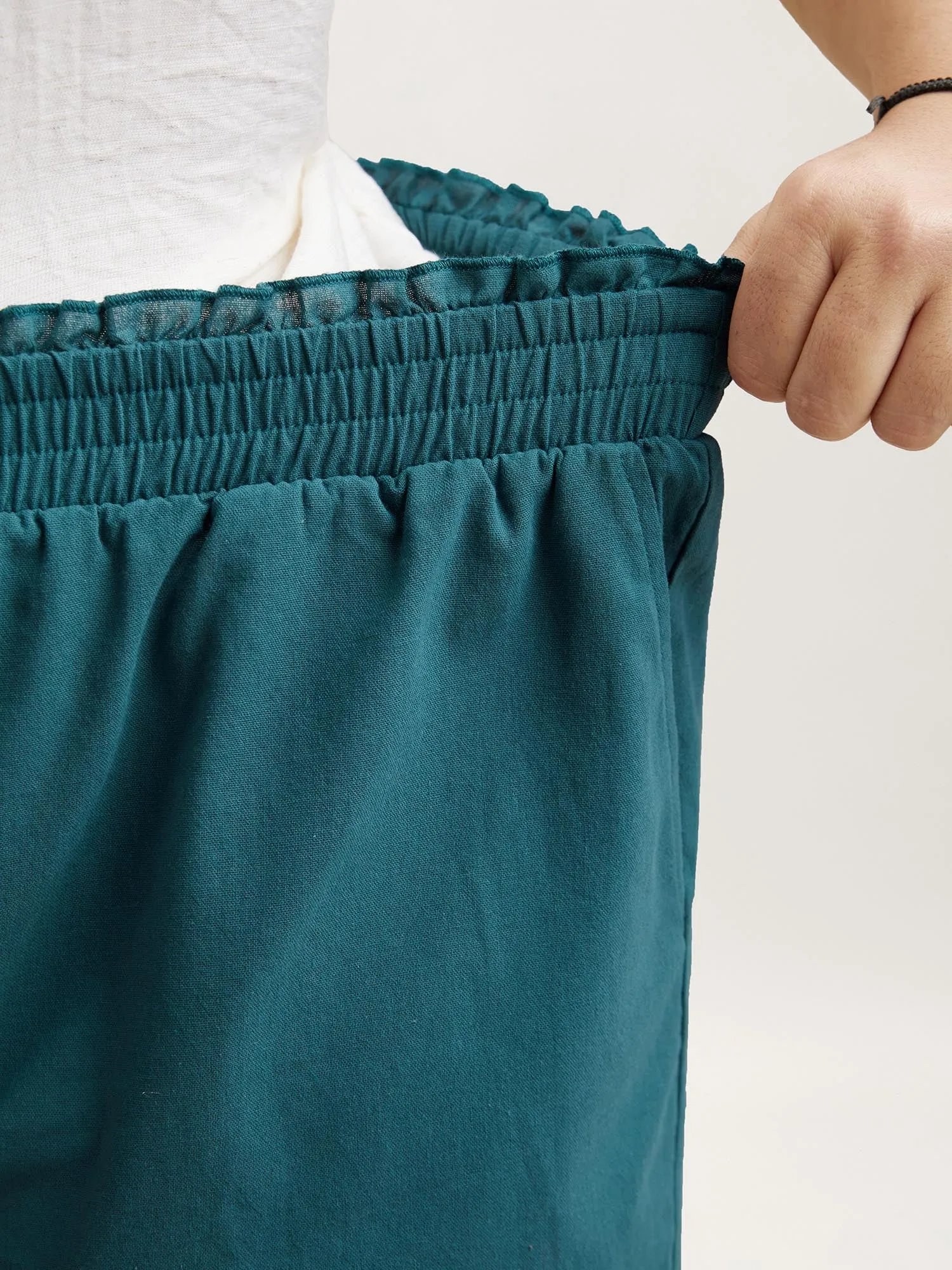 Smocked Waist Buckle Button Shorts sold by Bloomchic product image thumbnail 4