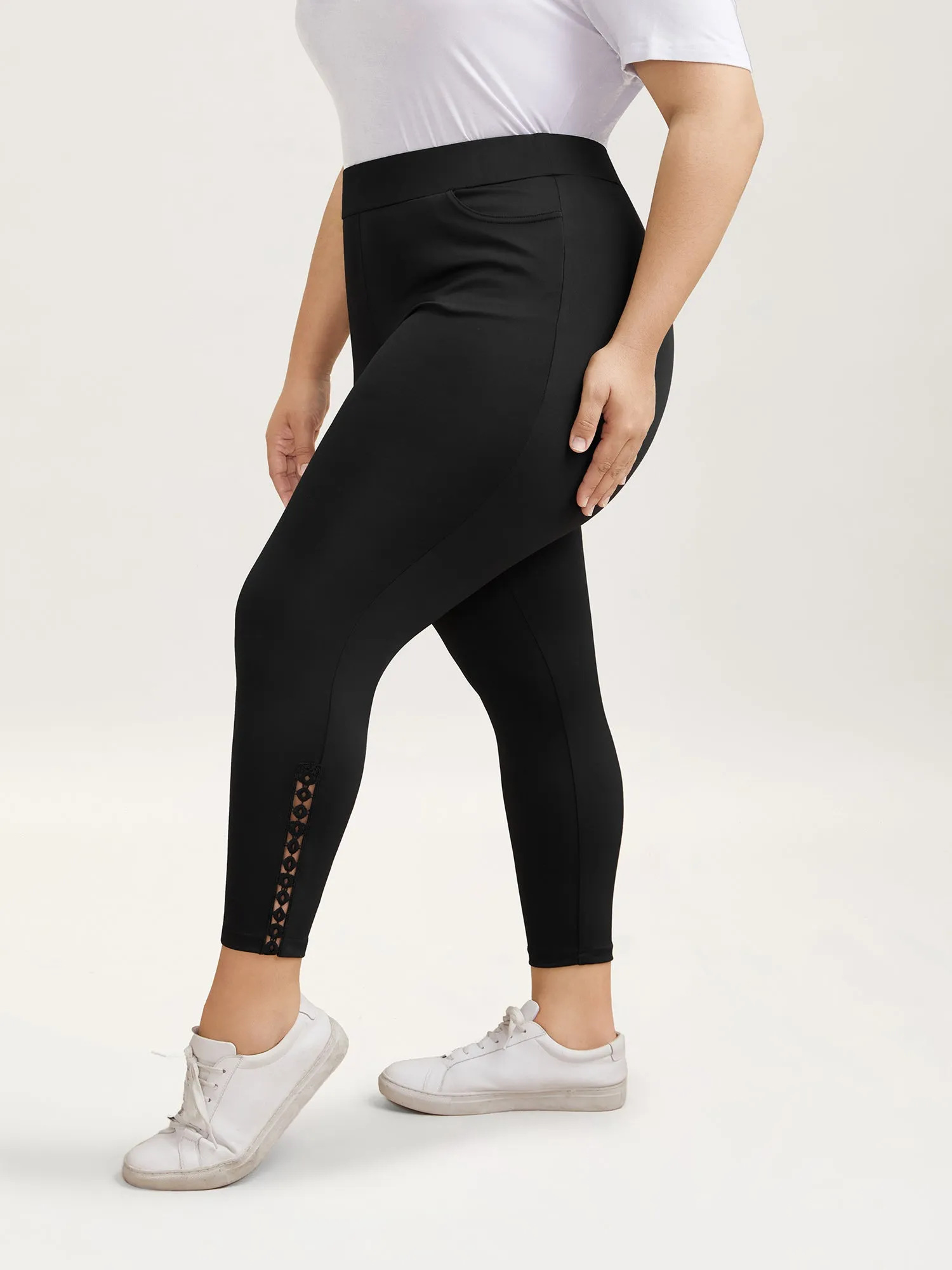 No-Waist Gap Lace Panel Skinny-Fit Pants sold by Bloomchic