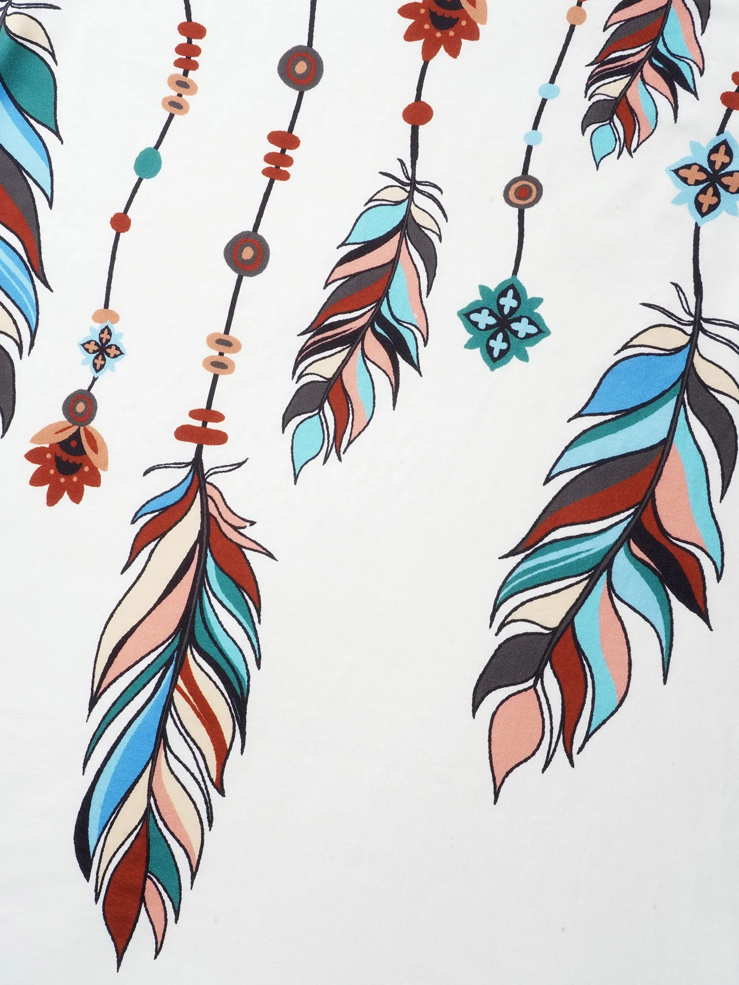 Multi-Color Feather Print Stretchy Vest sold by Bloomchic product image thumbnail 5