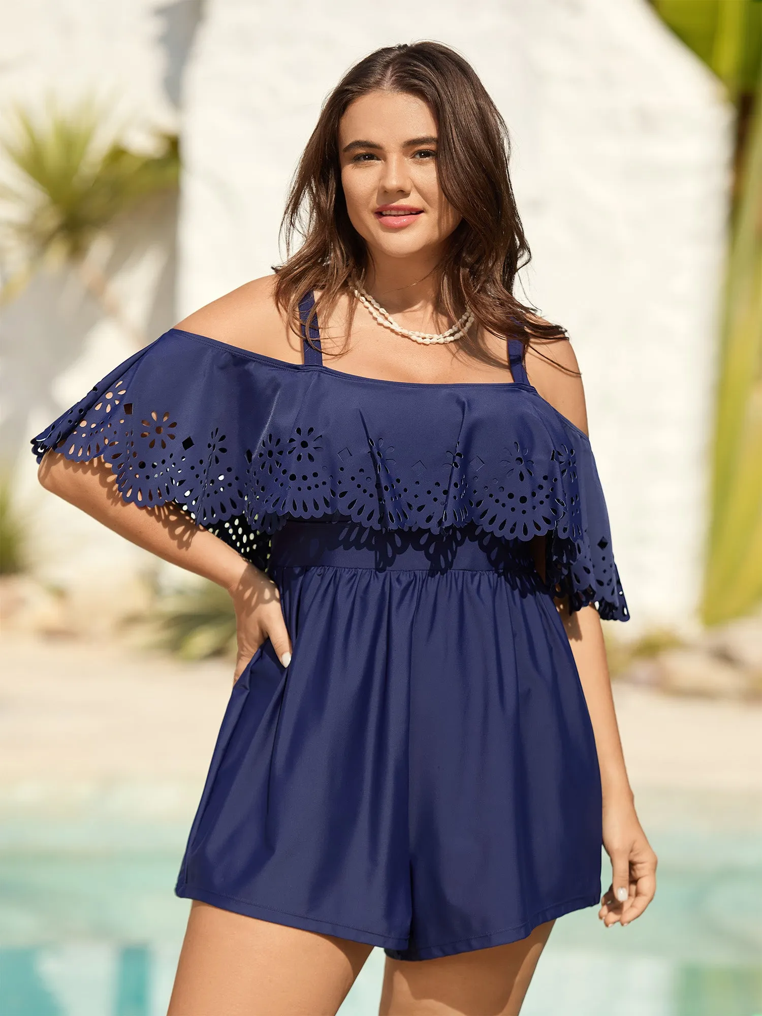 Cold-Shoulder Cut-Out One-Piece Swimsuit sold by Bloomchic product image thumbnail 4
