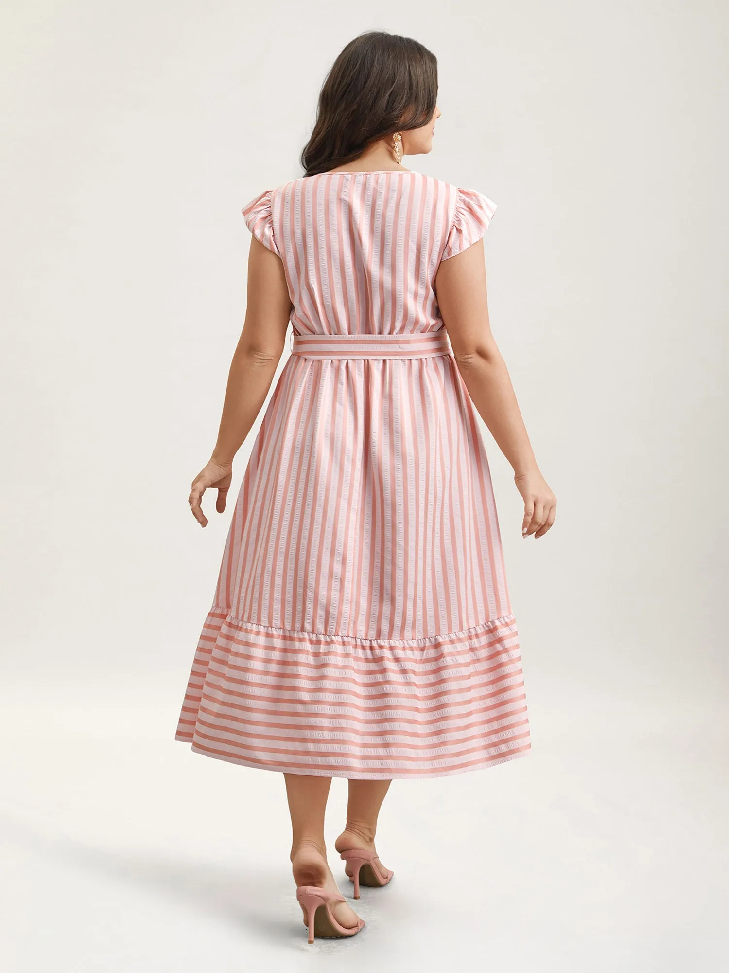 Pastel Stripes Belted Pockets Midi Dress sold by Bloomchic product image thumbnail 5