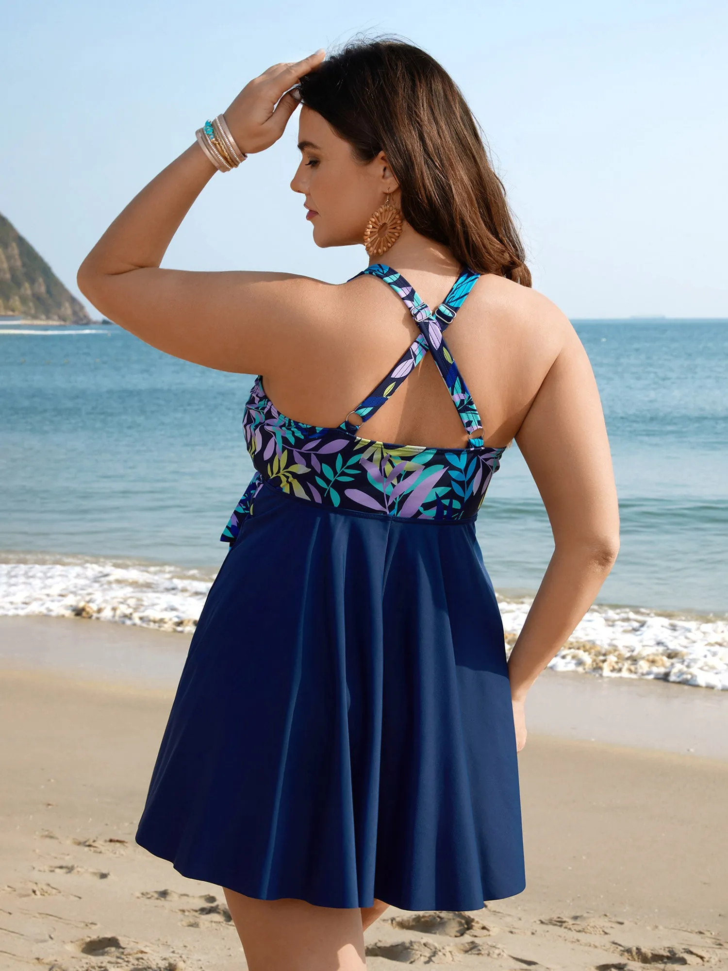 Tropical Flowers Lace Tied Swim Dress sold by Bloomchic product image thumbnail 2