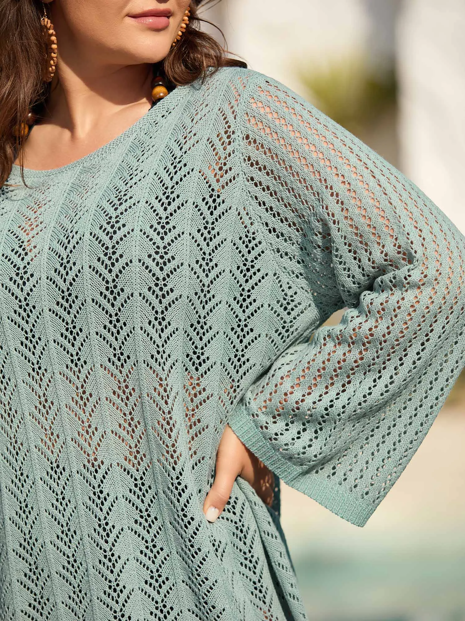 Cut-Out Mock Neck Swim Cover-Up sold by Bloomchic product image thumbnail 4