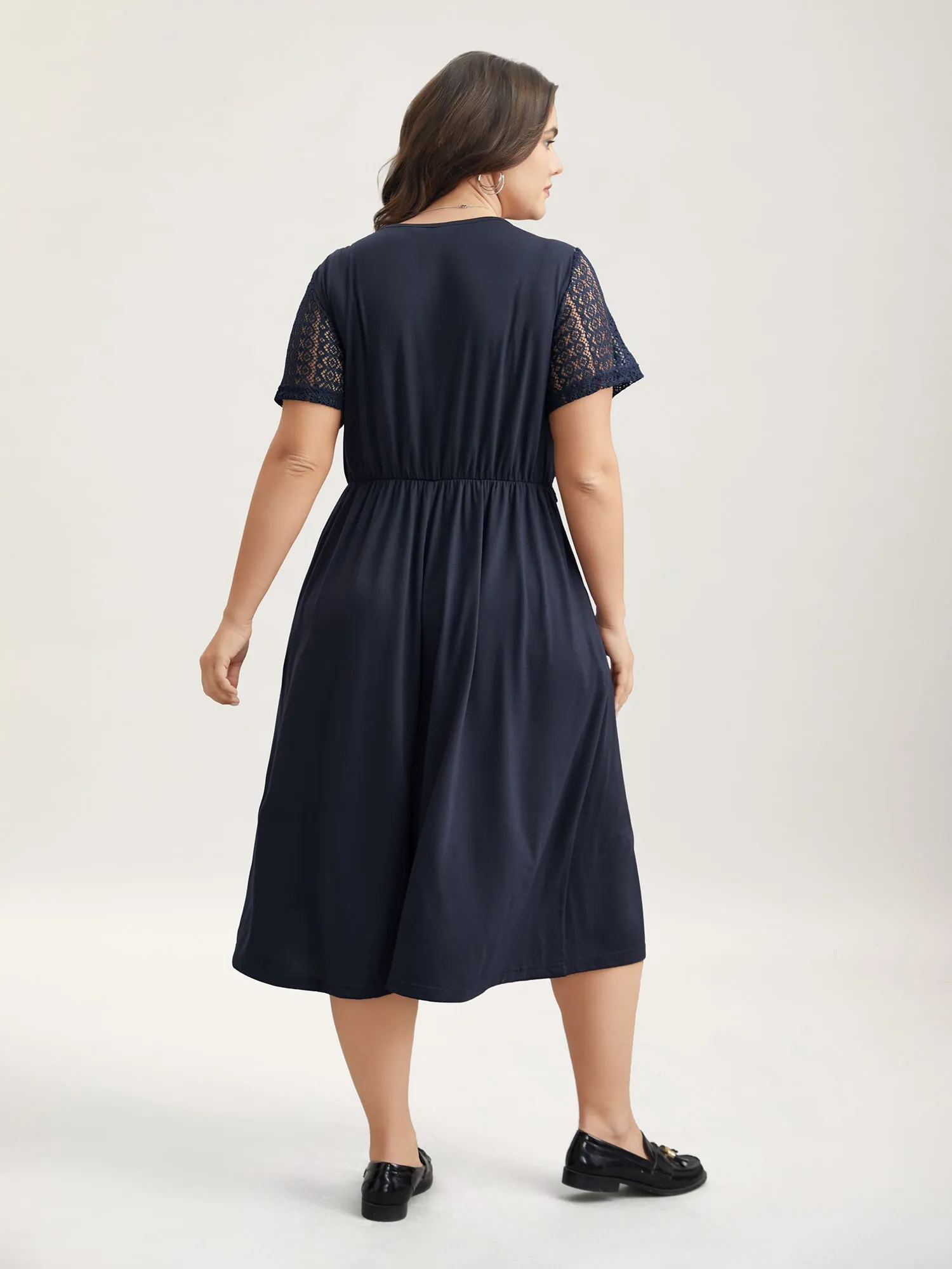 2-in-1 Spliced Button-Front Midi Dress sold by Bloomchic product image thumbnail 5