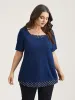Mixed Fabric Polka Dots Patchwork T-Shirt sold by Bloomchic