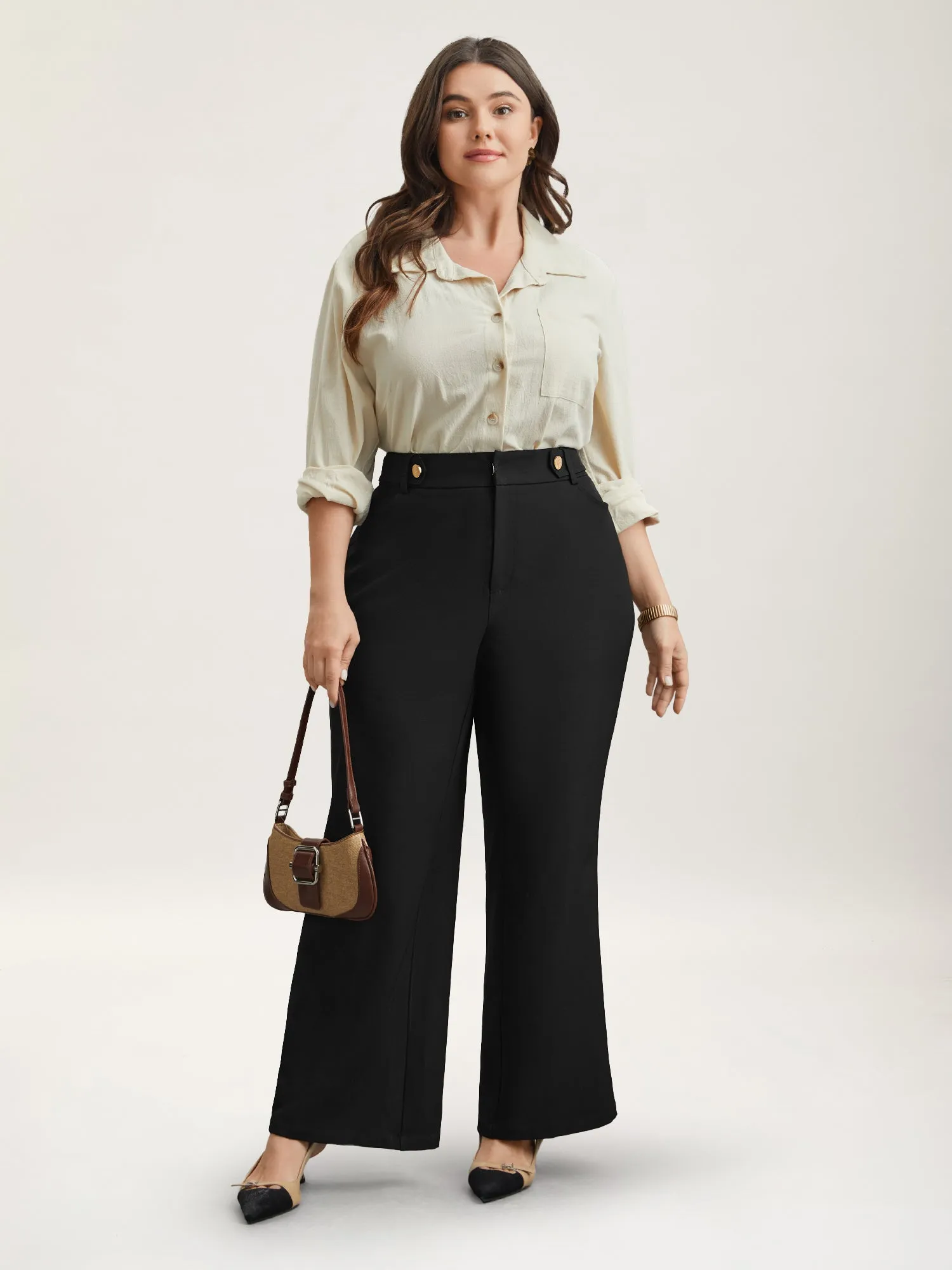 Loop Decoration Flared Leg Pants sold by Bloomchic product image thumbnail 2