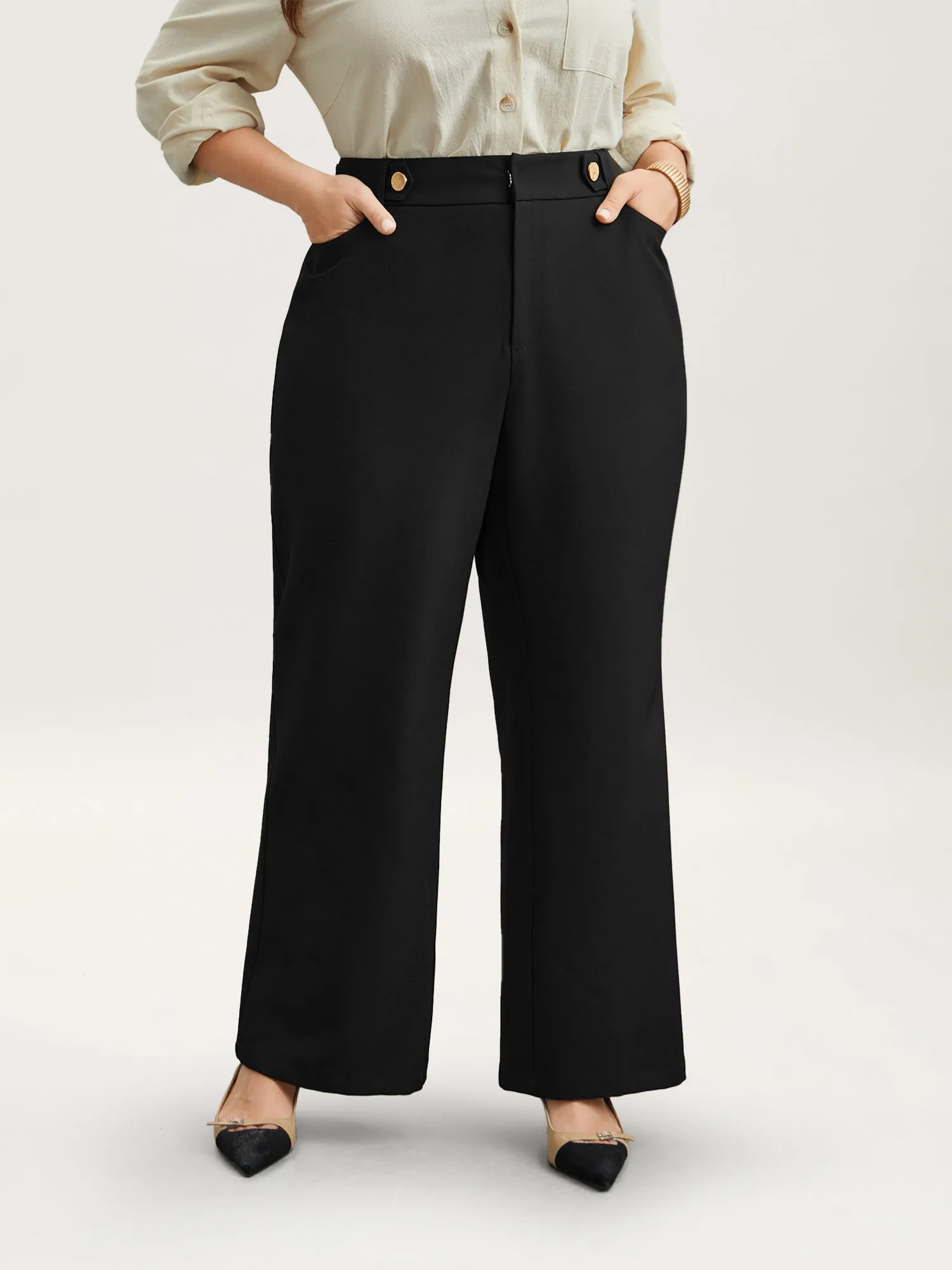 Loop Decoration Flared Leg Pants sold by Bloomchic product image thumbnail 3